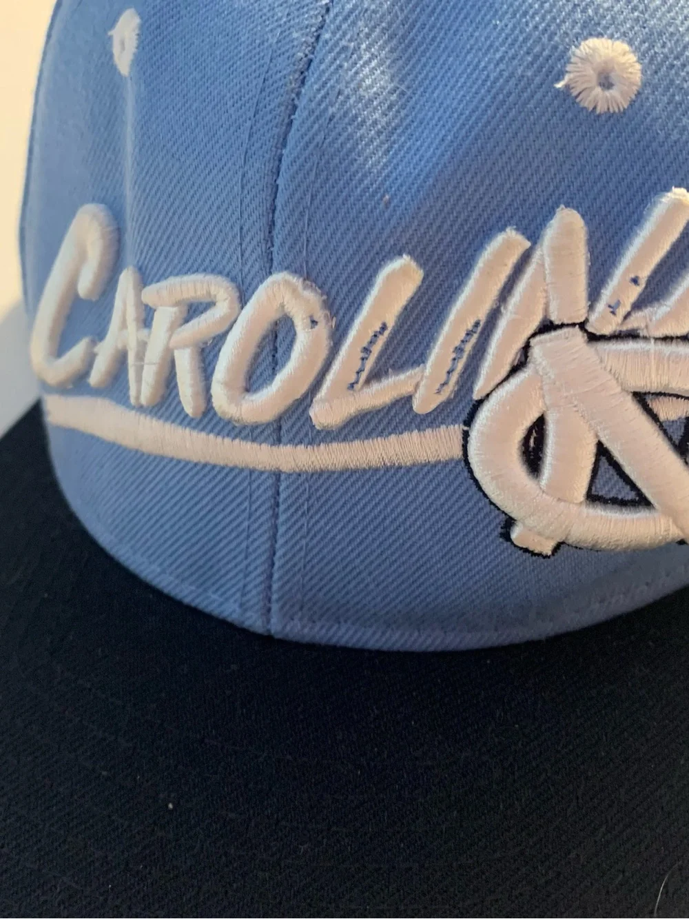 Vintage Style Zephyr UNC Carolina Snapback Hat Blue Black Flat Brim Cap Official